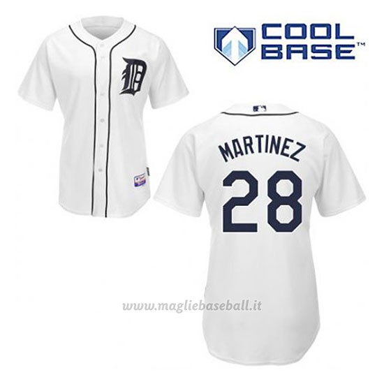 Maglia Baseball Uomo Detroit Tigers J.d. Martinez 28 Bianco 1ªCool Base